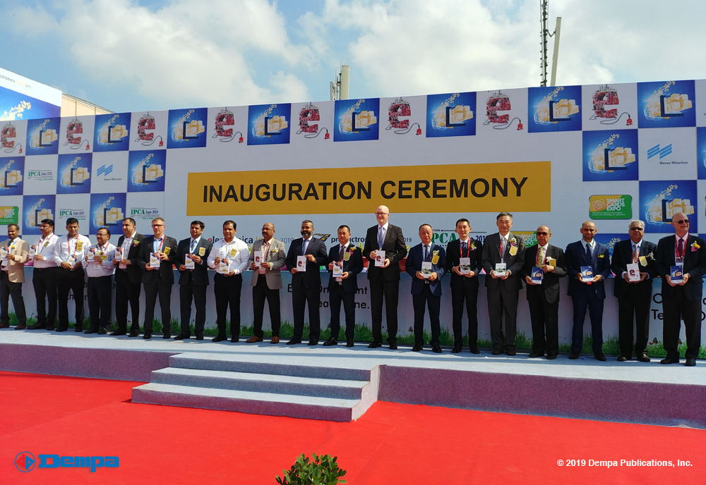 Dignitaries took part in the inauguration ceremony that signalled the start of electronica and productronica India 2019 at India Expo Centre in Greater Noida, Delhi NCE, India. 
