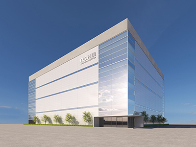 A rendering of new factory building of ROHM APOLLO Co., Ltd.